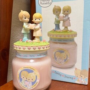 Vintage Precious Moments Candle Jar w/topper NIB…